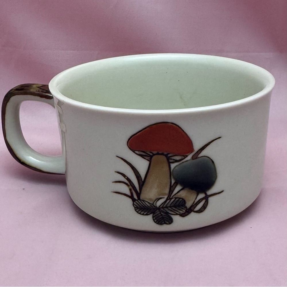 VTG Otagiri Mushroom Soup Mug Japan 1970s Stoneware 4.5” Boho Retro Cup
